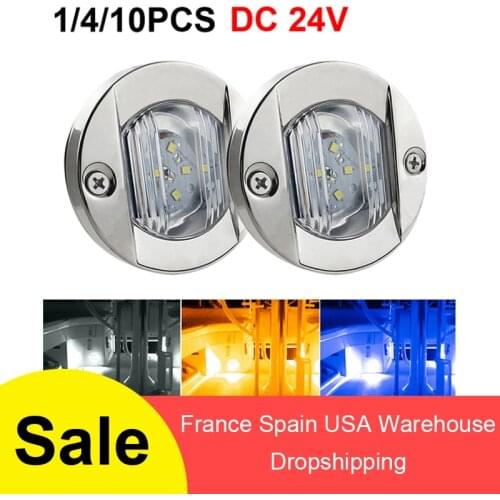 1/4/10pcs Marine Tail Light LED Round Cold LED Taillights DC 24V Boat Transom LED Stern Light Yacht Accessories Waterproof