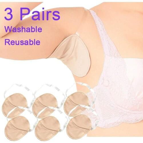 3 Pairs Sweat Armpit Pads Soft Washable Invisible Cushion Reusable Protector