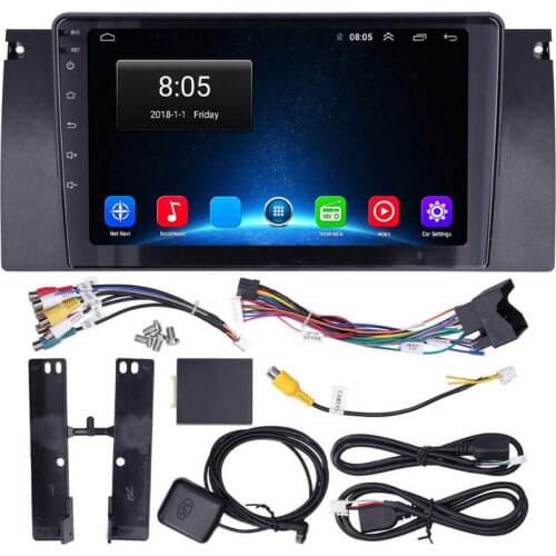 9in Car Multimedia Player GPS Navigation for Android10.0 WiFi Touch Screen Fit for BMW 5 Series E39 1996-2001 Old 17-Pin Male