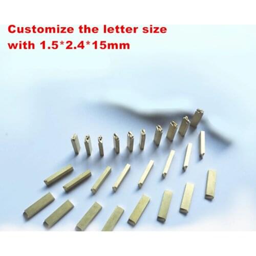 Freeshipping customize for 1.5*2.4*15mm English letter/alphabet/font numbers for HP-241B/DY-8 date coding machine