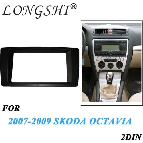 Free shipping-Car refitting DVD frame,DVD panel,Dash Kit,Fascia,Radio Frame,Audio frame for 2007 2008 2009 Skoda Octavia 2DIN