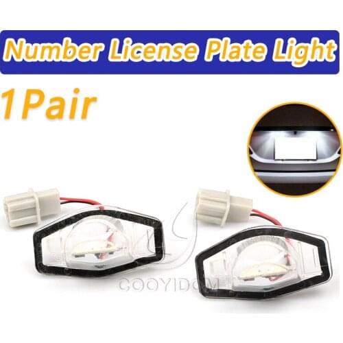 COOYIDOM 1Pair Direct Fit White LED License Plate Light Lamp For Acura TL TSX For Honda Civic etc 34100S84A01 34100S0A013