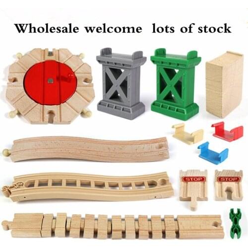 Wooden Track Parts Beech Wood Railway Train Track Accessories Fit for Thomas Biro Wooden Tracks Toys for Children Gifts