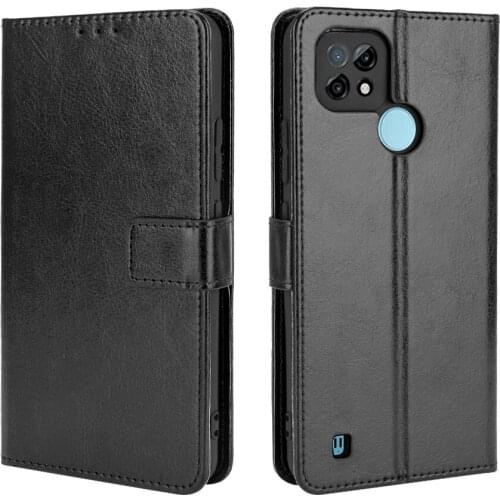 For Realme C21 Case classic Flip Luxury PU Leather Phone Case For OPPO Realme C21 C 21 RealmeC21 Case Cover 6.5"