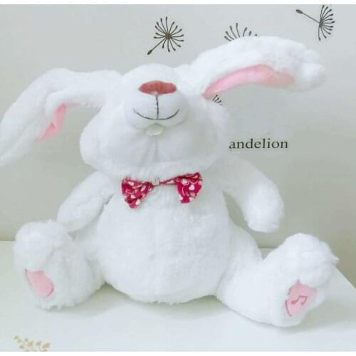 Electric Childrens Toy White Plush Rabbit Childrens Educational Plush Toy Rabbit Doll with Music