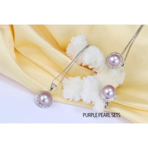 HENGSHENG Natural pearl jewelry, natural freshwater pearl women necklace&pendant and earrings 925 silver jewelry sets 2019 hot