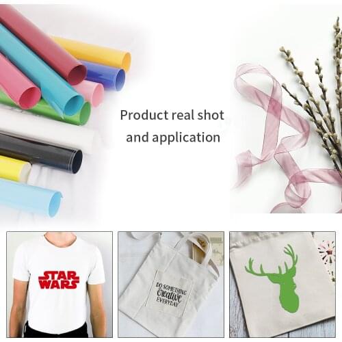 HOHOFILM 50cm*1000cm Heat Transfer Vinyl T-shirt Vinyl Cutting Vinyl Heat press Iron on Film rOLL 20''x33ft