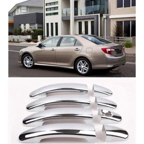 New Chrome Car Side Door Handle Cover Trim For toyota Camry 2012 2013 2014 Free Drop Shipping