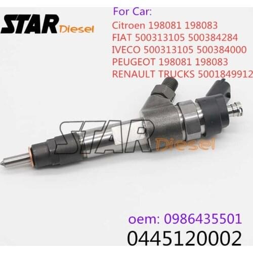 Injector 0445120002 0986435501 500313105 500384284 500313105 500384000 5001849912 For CitroenFIAT IVECO PEUGEOT RENAULT TRUCKS