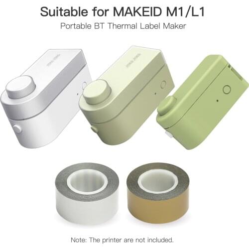 MAKEID 16mmx4m Adhesive Label Maker Tape Thermal Printing Paper Sticker Waterproof Tear-Resistant for MAKEID M1/L1 Printer