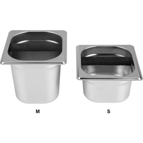 Stainless Steel Espresso Knock Box High Quality Coffee Knock Box Container with Rubber Bar for Coffee Bar Machine Accessories