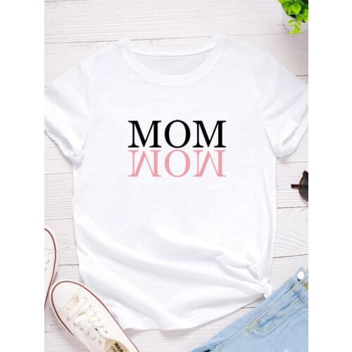 Mom Letter Print Women T Shirt Short Sleeve O Neck Loose Women Tshirt Ladies Fashion Tee Shirt Tops Clothes Camisetas Mujer