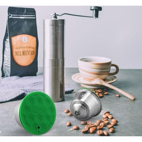 ICafilasReusable Dolce Gusto Coffee Capsule Pod Refilable Espresso Coffee Maker with Coffee Manual Grinder