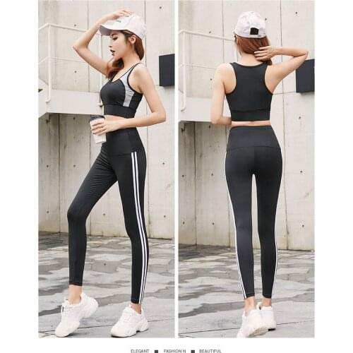 2021 New Yoga Bra Set Women Gym Running Sports Suit Yoga Leisure Fitness Loose Gym High Waist Fast Drying Pant