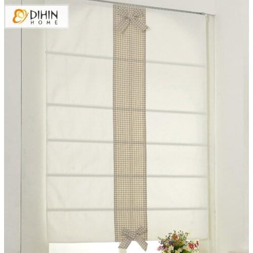 New Arrival White Color Nice Bowknot Pattern Roman Blinds Customized Size Roller Blind 1 Panel