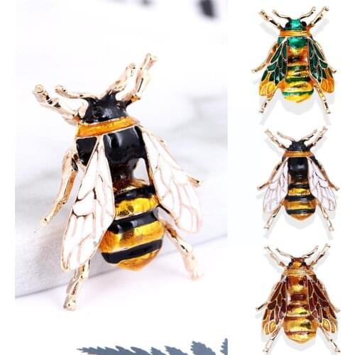 2021 New Men Delicate Little Bee Brooches Crystal Rhinestone Pin Brooch Enamel Brooches Jewelry Gifts For Women Men Brooch