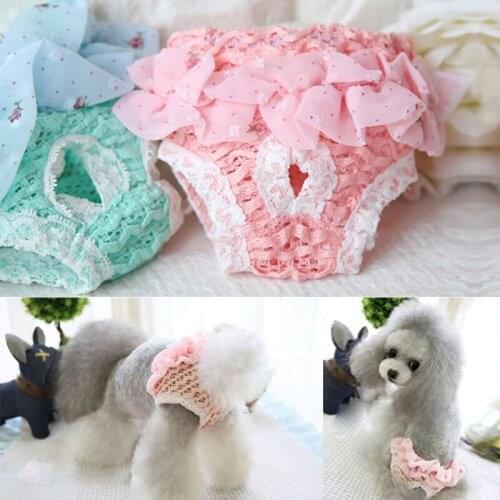 Pet Dog Physiology Hygienic Pants Dog Shorts Cat Underwear Puppy Washable Diaper Lace Edge Pet Trousers Lace Edge Pet Trousers