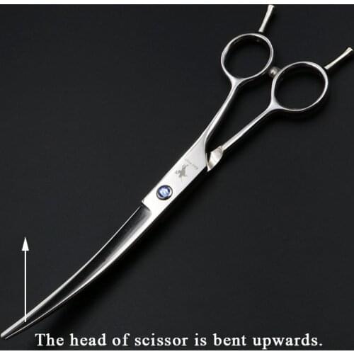 Pet Scissors 7" Upward Curved Pet Grooming Scissors Professional Shears Barber Using Dogs & Cats Left and right hand universal