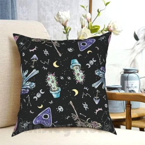 Ouija Pillow Case Printed Home Soft DIY Pillow cover Gouache Traditional Crystal Ouija Planchette Witch Hazel Witch Occult