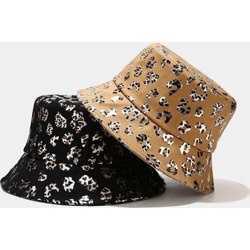 Vintage Leopard Bucket Hat Fashion New Hip Hop Panama Casual Fisherman Hat Foldable Outdoor Caps for Women Men