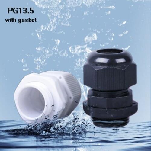 PG13.5 10pcs Nylon Cable conduit Gland IP68 High Quality Waterproof cable connection 6-11mm with waterproof Gasket free shipping