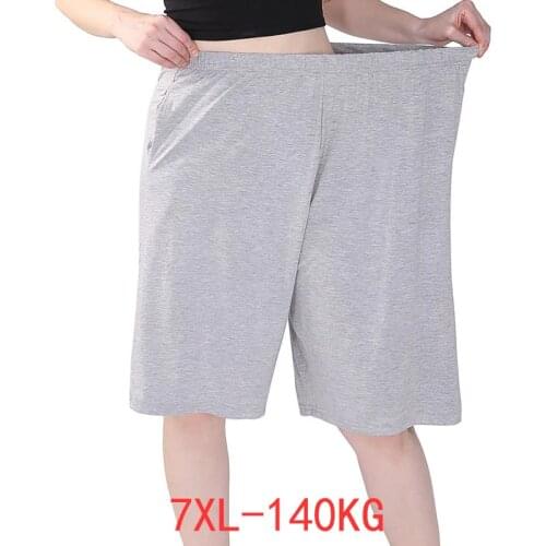 Plus size large summer men cotton shorts soprts 5xl 6XL 7xl big sales cheap Comfortable Breathable soft loose shorts 140KG gray