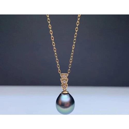 Shilovem 18k yellow gold Natural pearls pendants fine Jewelry women trendy gemstone no necklace gift mymz9.5-12001z