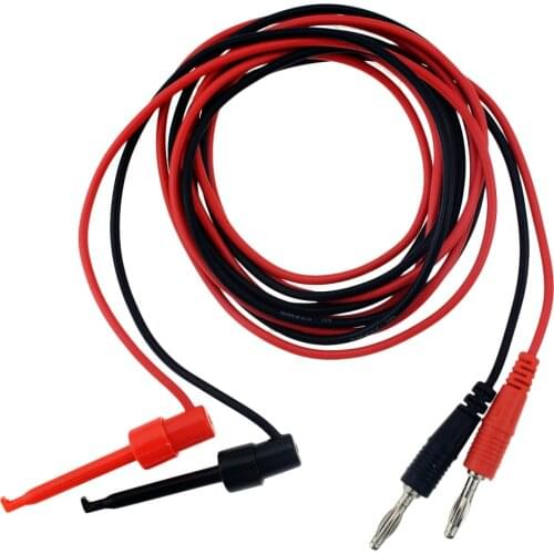 1PCS 1M 4mm Banana Plug To Large Test Hook Clip Lead Cable For Multimeter Test Lead Cable Equipment Connector Crocodile Clip