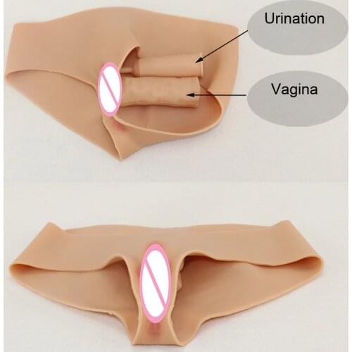 Silicone Realistic Vagina Panties Shemale Crossdresser Pussy Pants Transgender Artificial Sex Fake Underwear Enhancer Hip