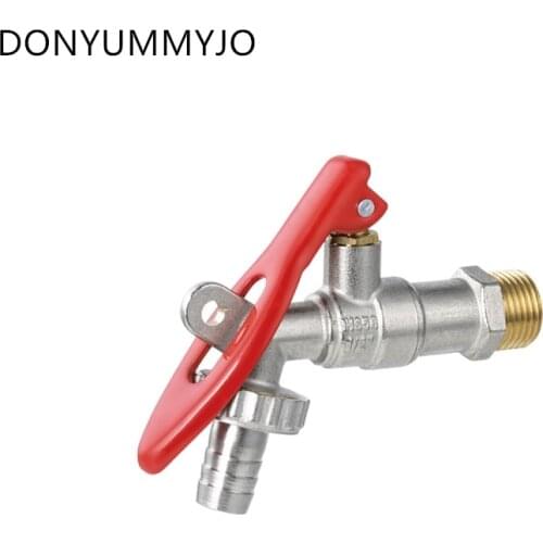 New DN15 Outer Wire Manual Wwashing Machine Copper Faucet Nickel Plated Anti-theft Brass Water Nozzle