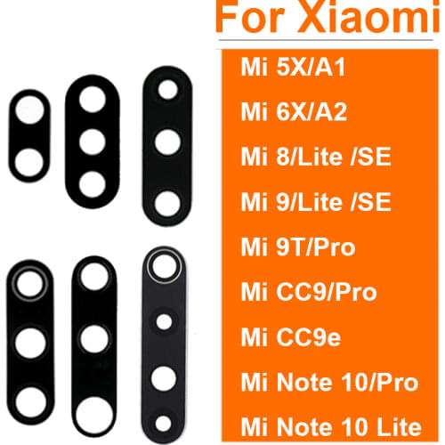 Back Rear Camera Glass Lens With Adhesive Sticker Tape For Xiaomi Mi 9 9TPro CC9 E 8 Lite Se 5X 6X 6 5 5s Plus A1 A2 Repair Part
