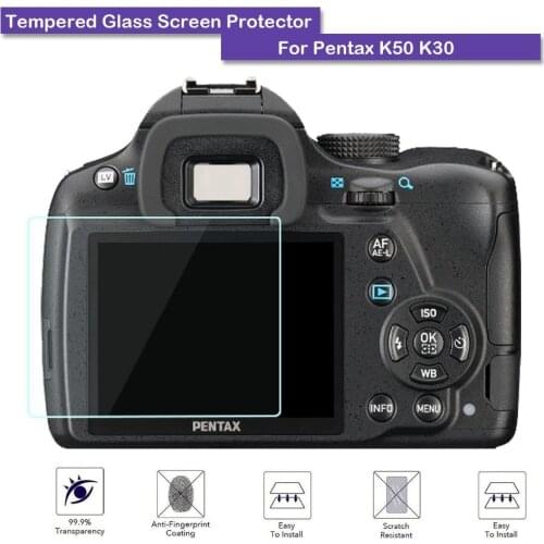 9H Hardness Premium Tempered Real Camera Glass LCD Screen Protector Shield Film For Pentax K-50 K50 / K-30 K30 Accessories