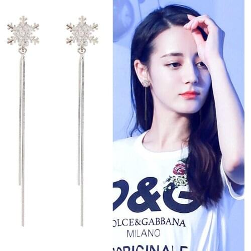 JIOFREE Korea Style Classic snowflake shape Cubic zirconia Clip on Earrings Without Piercing for Women No Ear Hole Ear Clip