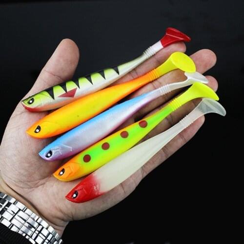1PCS Rainbow Soft Bait 12cm/10g Artificial Soft Lures Baits Fishing Lure leurre shad Plastic PVC Bait T Tail Wobblers