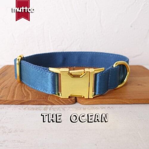 10pcs/lot MUTTCO dog collar THE OCEAN convenient to walk the dog leash accessory for small medium large dog 5 size UDC115B