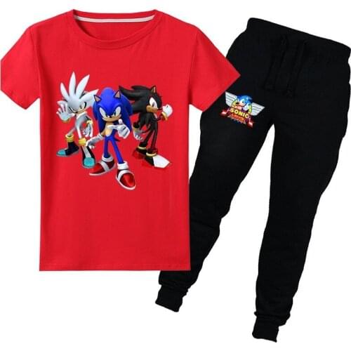 2021 Explosion cartoon cotton short-sleeved T-shirt trousers suit summer sports leisure fashion home 4-15Y suit