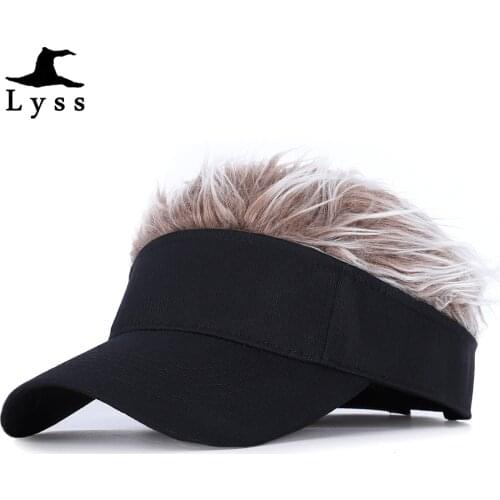Golf Baseball Cap With Fake Flair Hair cap Sun Visor Fun Toupee Hats Mens Womens Spiked Hairs Wig hat