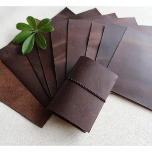 Crazy crazy horse leather material Mapipi black coffee Retro handmade DIY TN notebook