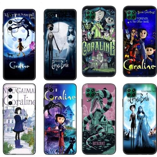 Black tpu Case For Huawei P30 Lite P30 Pro P40 Case For Huawei P40 LITE E P Smart 2020 Case Cover Coraline Vintage