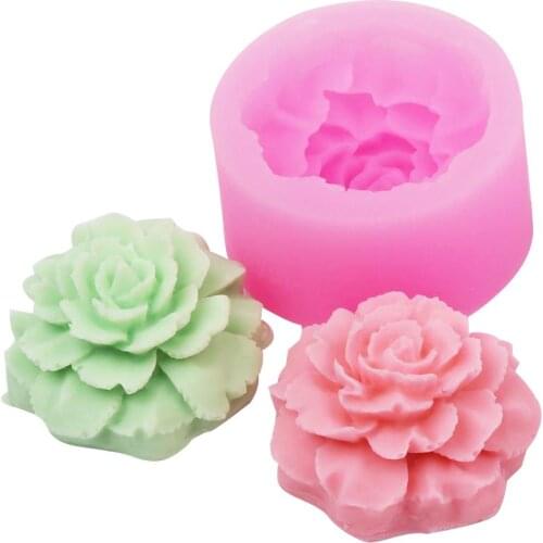 Flower Bloom Rose Shape Silicone Fondant Soap 3D Cake Mold Cupcake Jelly Candy Chocolate Decoration Baking Tool Fish Plant Mould