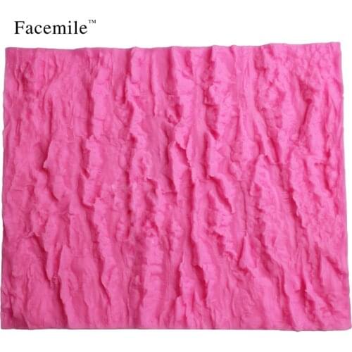 Facemile New Brand Bark Shaped Tree Silicone Mold for Fondant Cake Edge Lace Mat Baking Forms 50-171