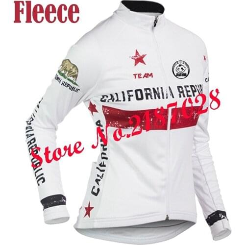 California Womens long sleeve cycling Jersey White Thermal Winter Fleece & no Fleece / cycling clothing Arbitrary choice