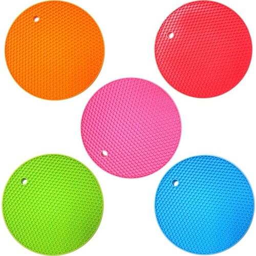 Hot 18CM Round Dinner Table Silicone Mat Placemats Pad Waterproof Non-slip Heat Resistant Kitchen Cup Coaster BBQ Baking Mats