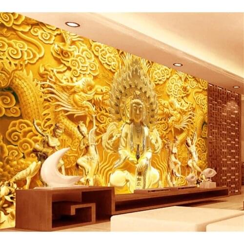 Beibehang Large Custom Wallpapers HD Buddha Buddha Background Wall Decorative Paintings wallpaper for walls 3 d