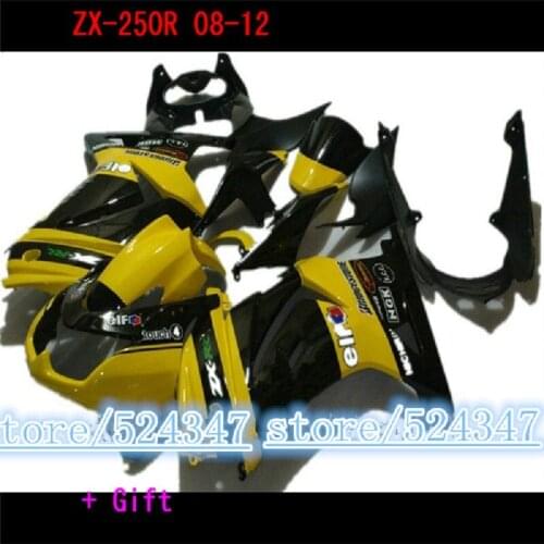 Custom Injection fairing kits for KAWASAKI Ninja 250 2008-2014 ZX 250R ABS sport motorcycle fairings EX250 08-14 yellow black