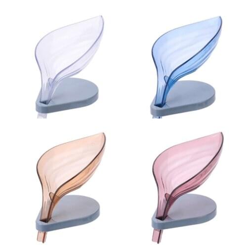 Leaf Shape Soap Box Dish with Drain Holder Saver Easy Cleaning Dry Stop Mushy Bathroom Storage Plate Tray Supplies Gadgets
