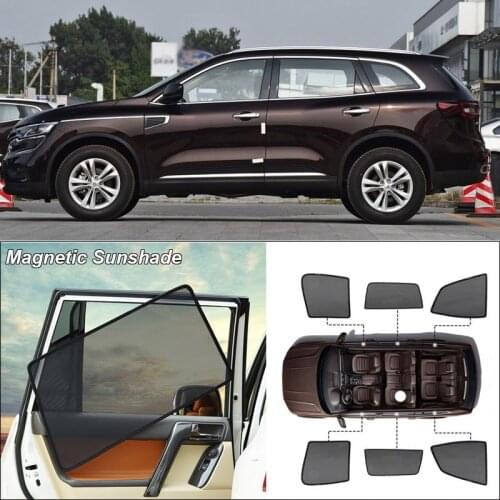 Car Side Windows Magnetic Sun Shade UV Protection Ray Blocking Mesh Visor For Renault Koleos Curtain Accessories