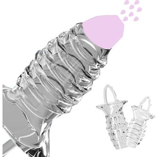 Reusable Condom Penis Sleeve Cock Ring Delay Ejaculation Dildo Enlargement Penis Erection Sex Toys for Men Adult Products