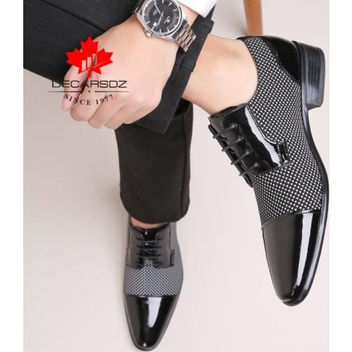 DECARSDZ Men Dress Shoes 2021 New Fashion Formal Shoes Man Wedding Party Style Comfy Classic Design High Quality Men Shoes