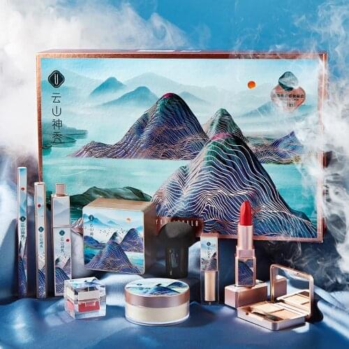 LAIKOU 10PCS Chinese Style MakeUp Sets BB Cream Concealer Eye Shadow Mascara Eyebrow Pencil Lipstick Loose Powder Cosmetic Sets